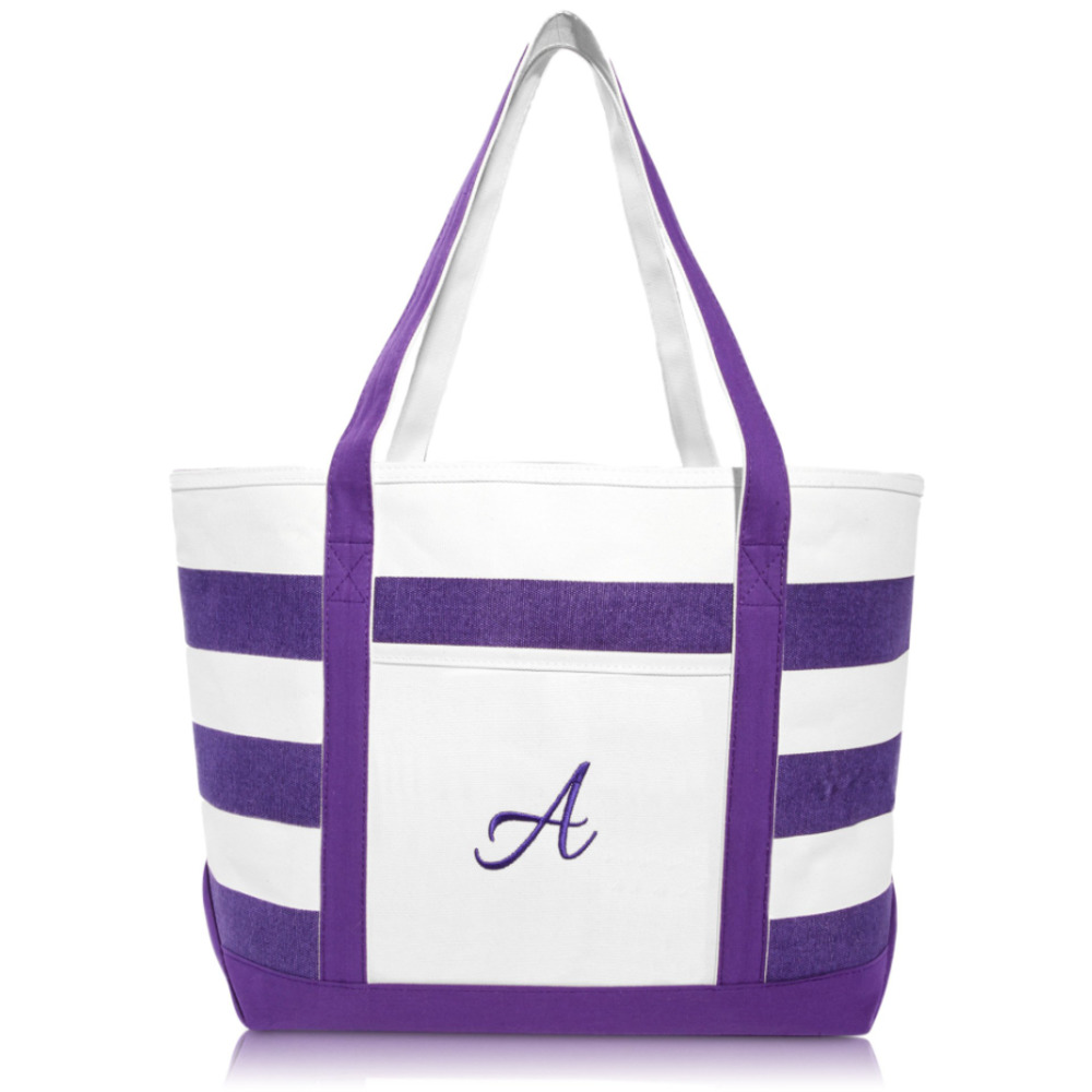 Dalix Monogrammed Beach Bag and Totes Personalized  Purple
